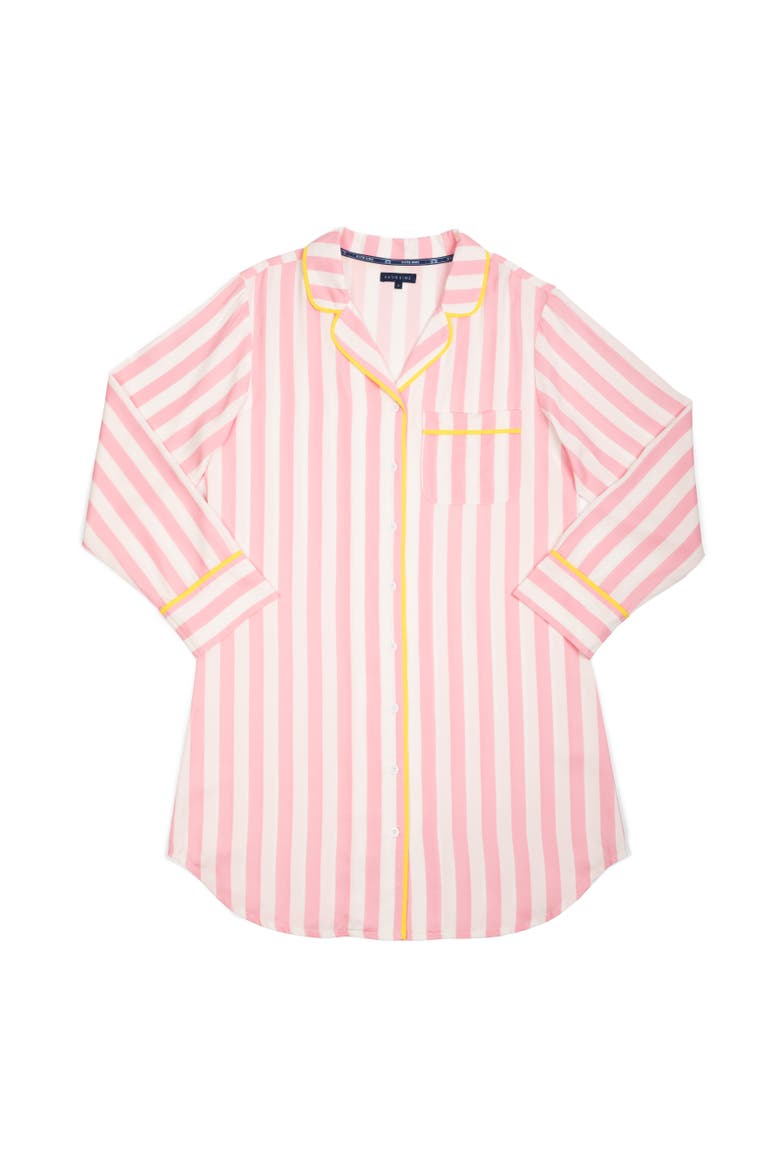 Retro Stripe Sleep Shirt, Alternate, color, Pink