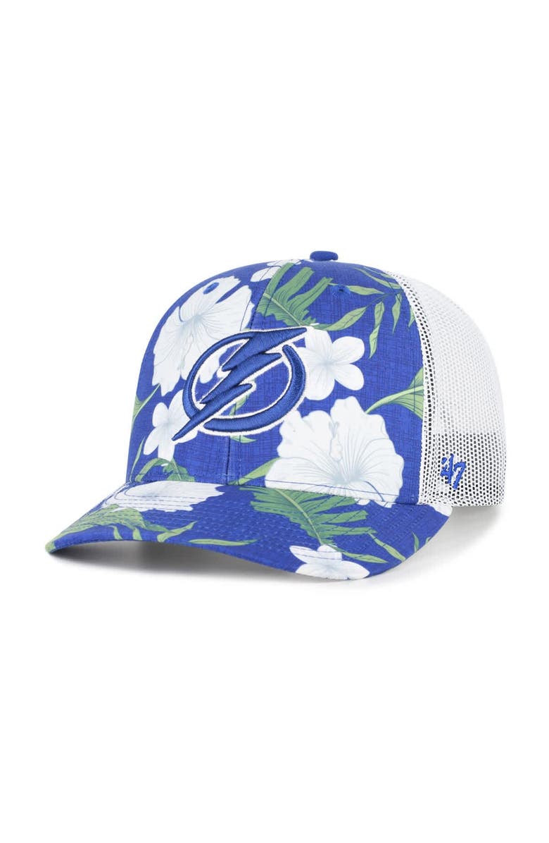 '47 Men's '47 Royal/White Tampa Bay Lightning Beach Side Adjustable Trucker Hat, Main, color, Royal