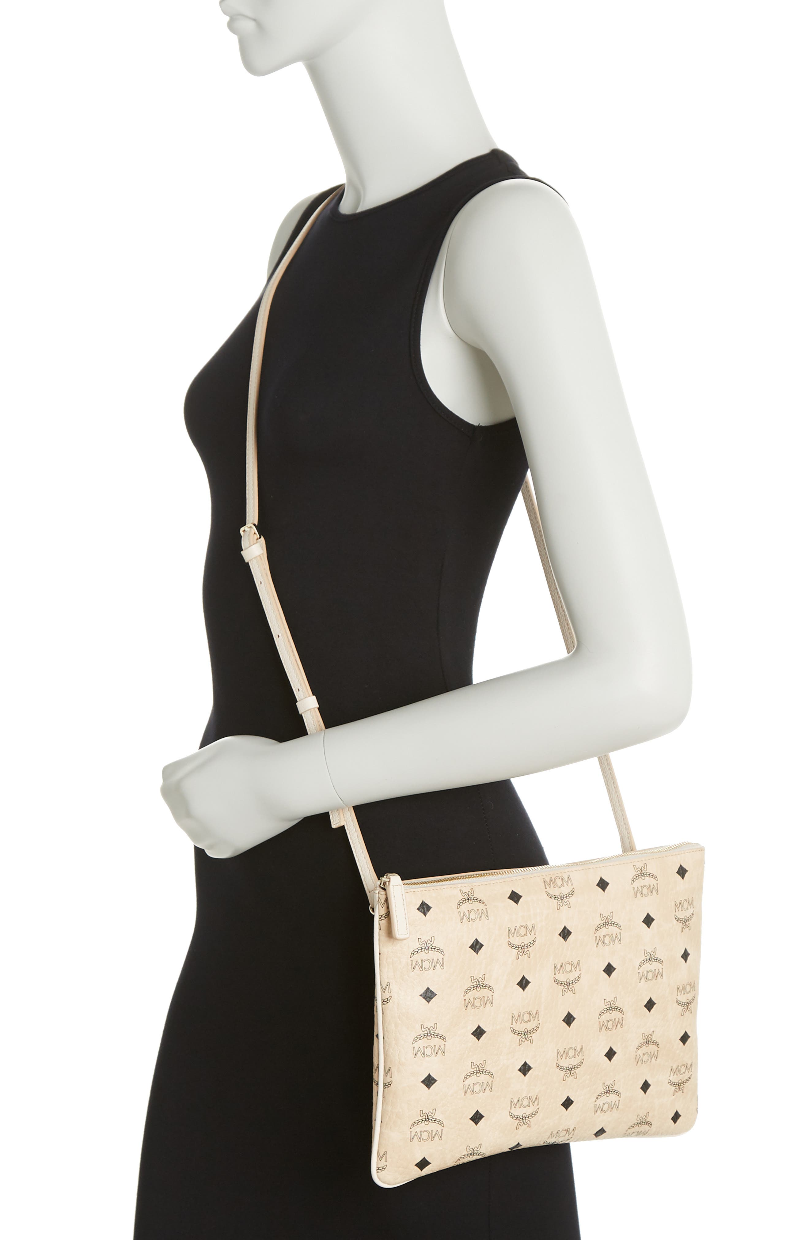 MCM Large Leather Crossbody Bag, Alternate, color, 