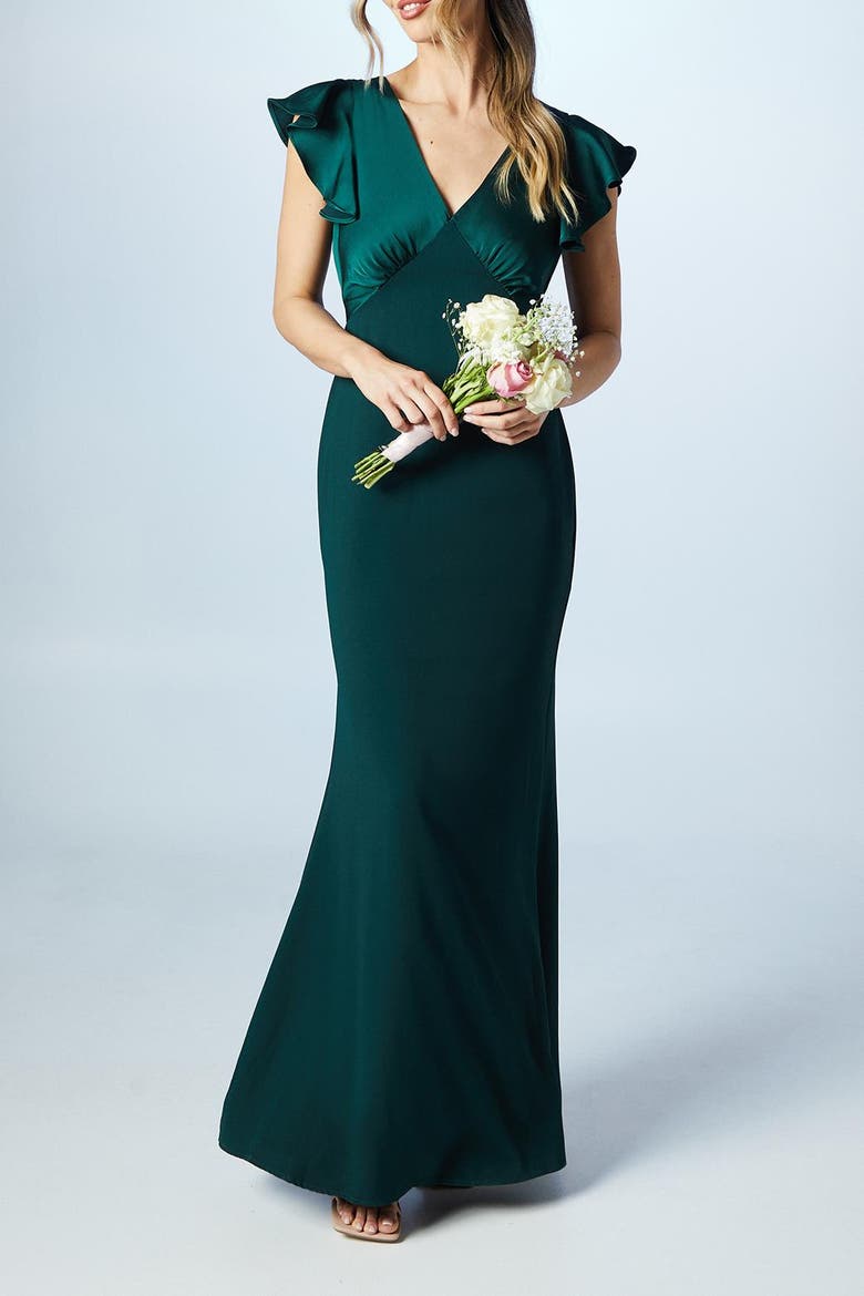 Angel Short Sleeve Maxi Dress, Alternate, color, Emerald