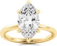 Balacia Marquise Diamond Solitaire Hidden Halo Engagement Ring