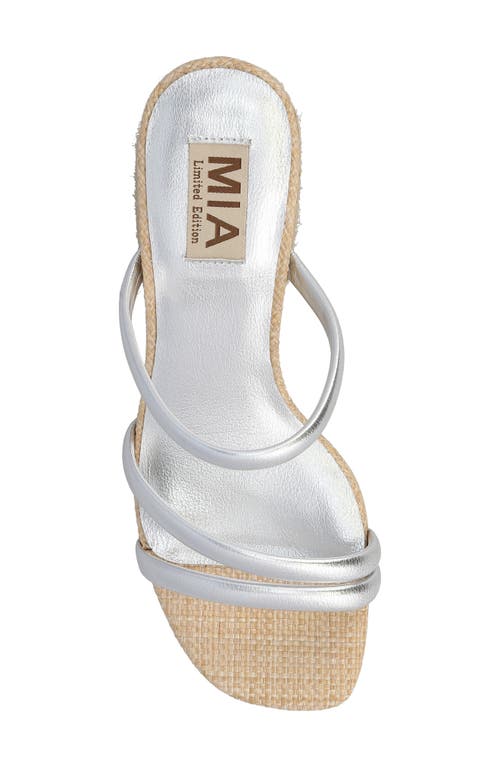 Mia Inara Espadrille Slide Sandal In Silver