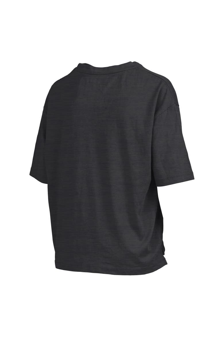 Women's Pressbox Black Ohio State Buckeyes Motley Crew Bishop Waist Length Oversized Slub T-Shirt, Alternate, color, Black