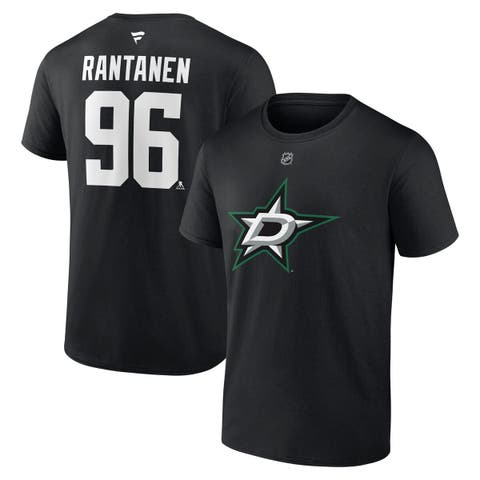 Men's Fanatics Mikko Rantanen Black Dallas Stars Authentic Stack Name & Number T-Shirt