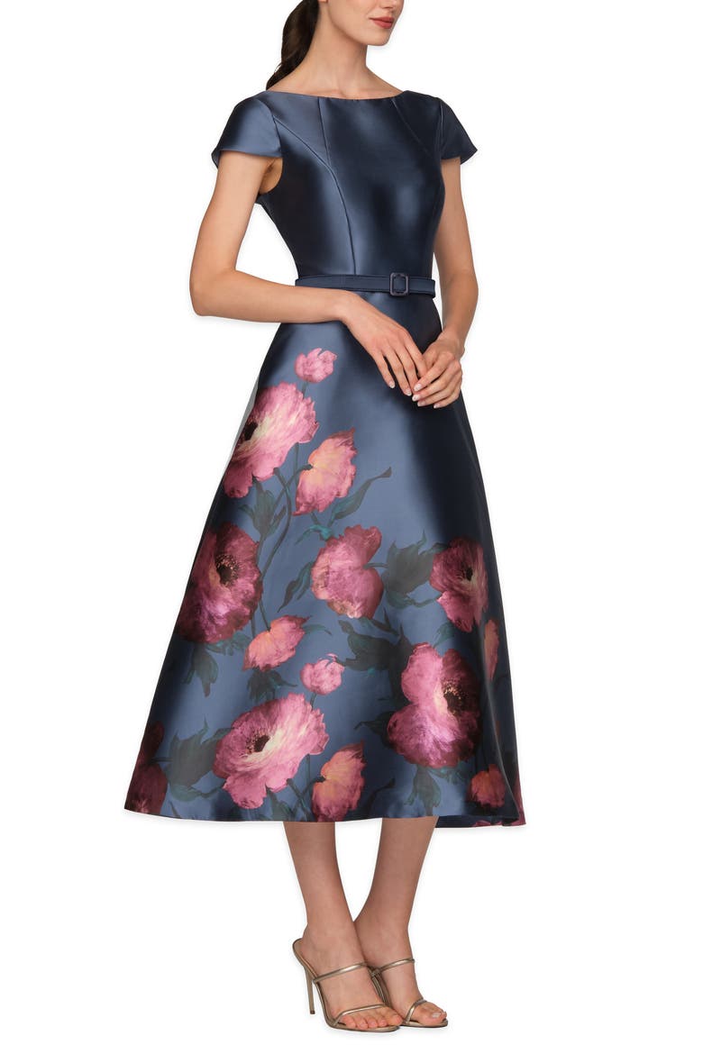 Ina Belted Cocktail Dress, Alternate, color, CHAMBRAY MULTI