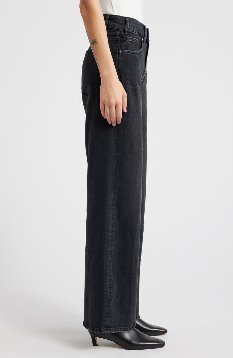 PAIGE Sasha High Waist Wide Leg Jeans, Alternate, color, Viper Black Distressed