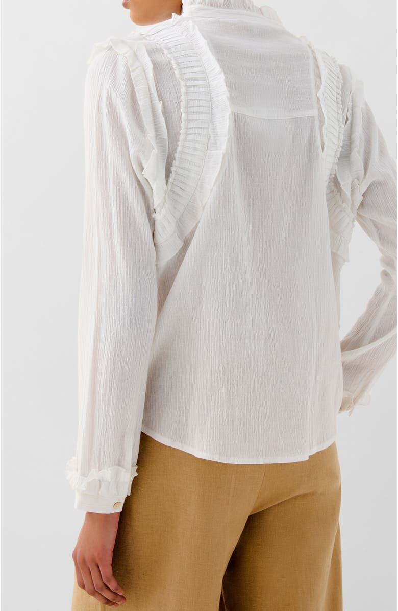 Scalpers Pleats Frill Shirt, Alternate, color, White