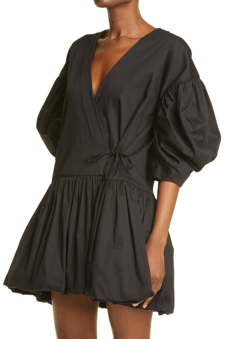 Victoria Wrap Dress with Overlay, Alternate, color, BLACK
