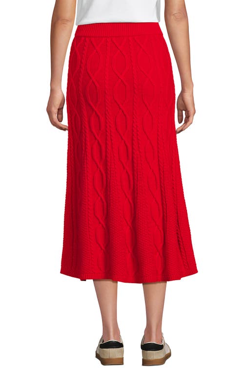 Lands' End Cozy Lofty Cable Fluted Midi Sweater Skirt