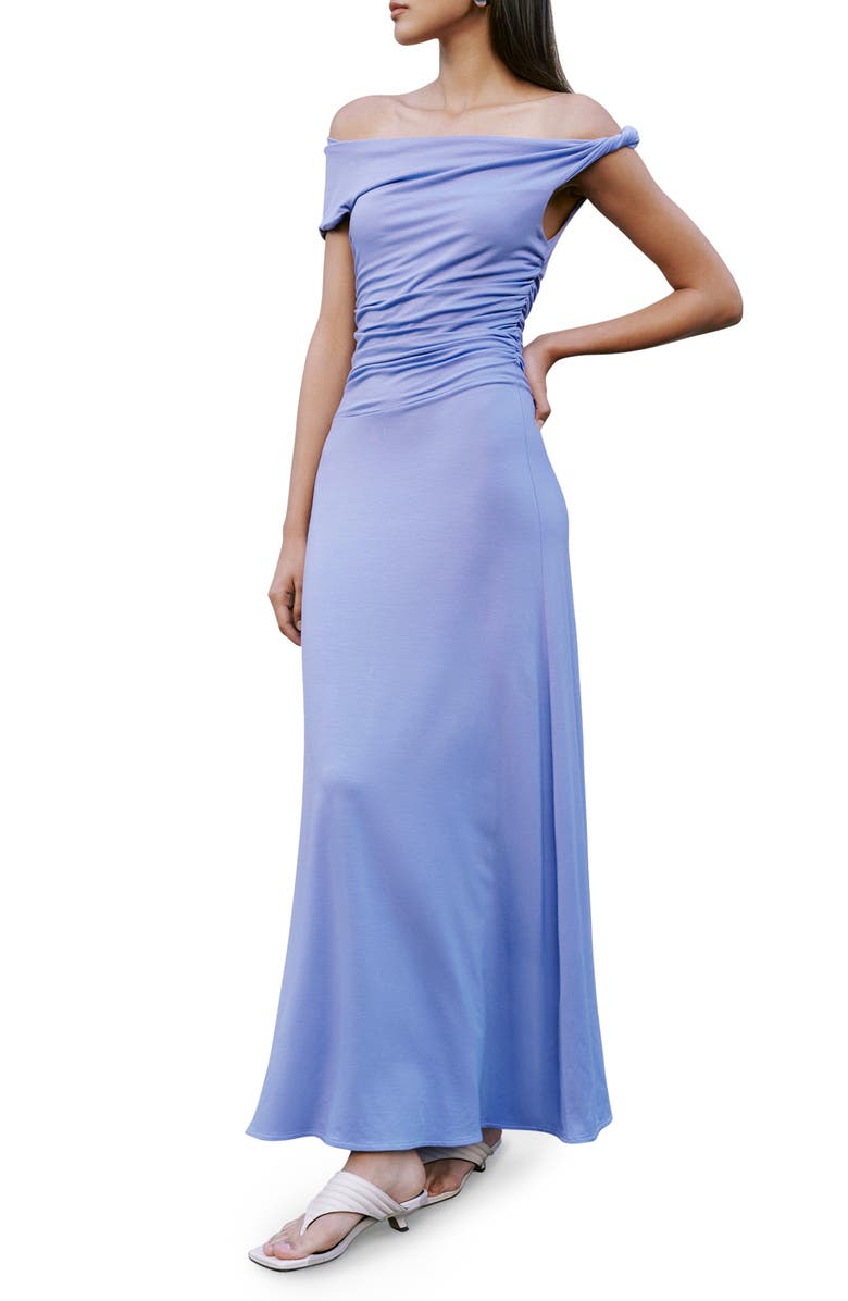 Marcella Manon Off the Shoulder Maxi Dress, Alternate, color, Periwinkle