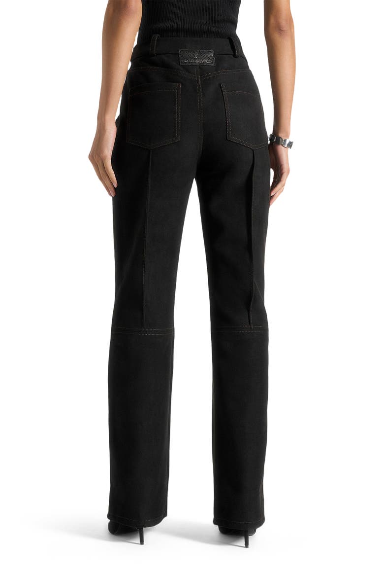 Kalie Suede Boyfriend Jeans, Alternate, color, Black