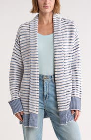 Splendid Stripe Open Front Cardigan