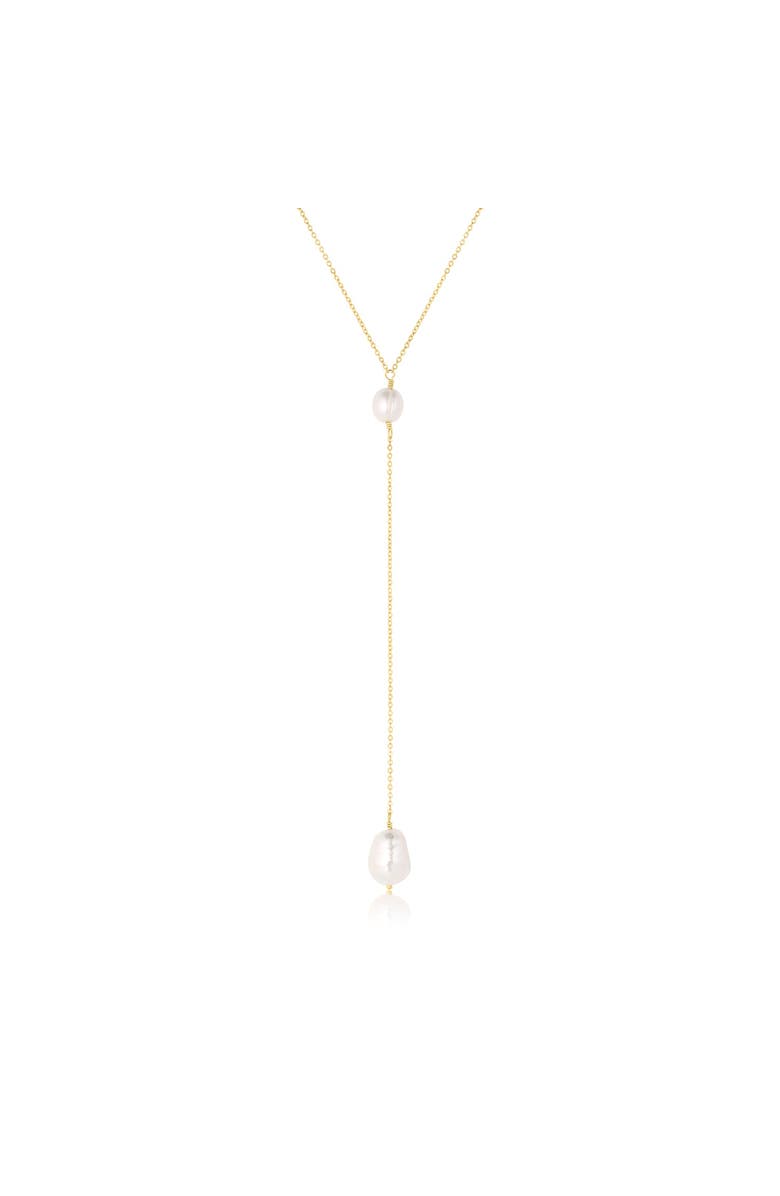 Set & Stones Penny Pearl Lariat Necklace, Main, color, Gold