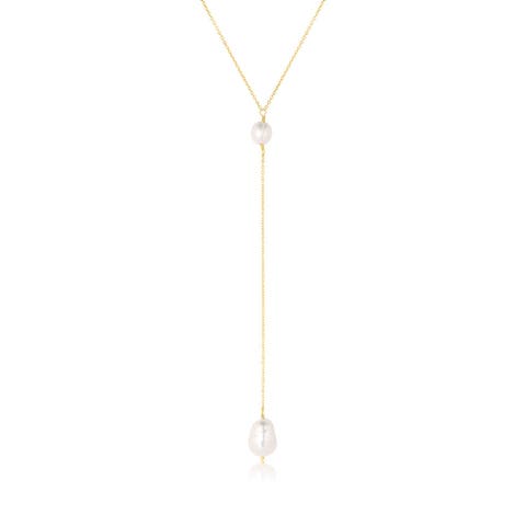 Penny Pearl Lariat Necklace
