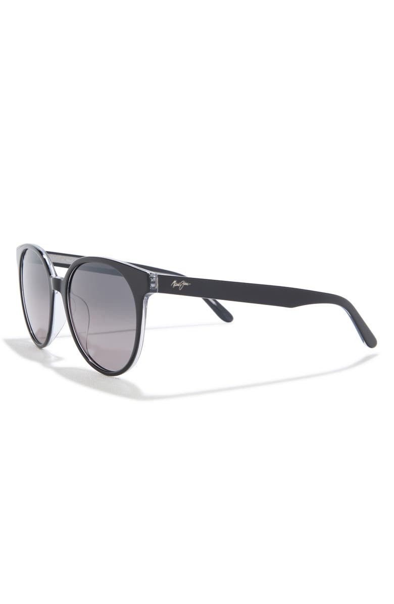 Maui Jim 55mm Core Round Polarized Sunglasses, Alternate, color, Black Black Grey