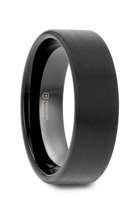 San Antonio Flat Tungsten Carbide Band With Brushed Finish
