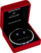 Danecraft Cubic Zirconia Tennis Bracelet & Stud Earrings Set