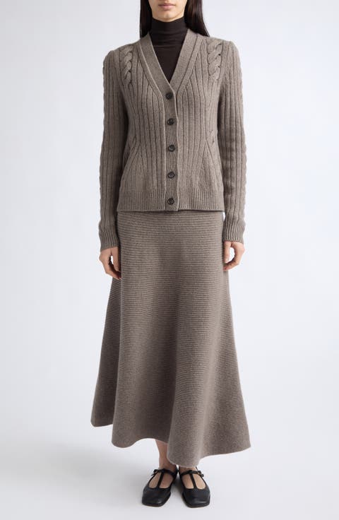 Leire Cashmere Cabled Rib Cardigan