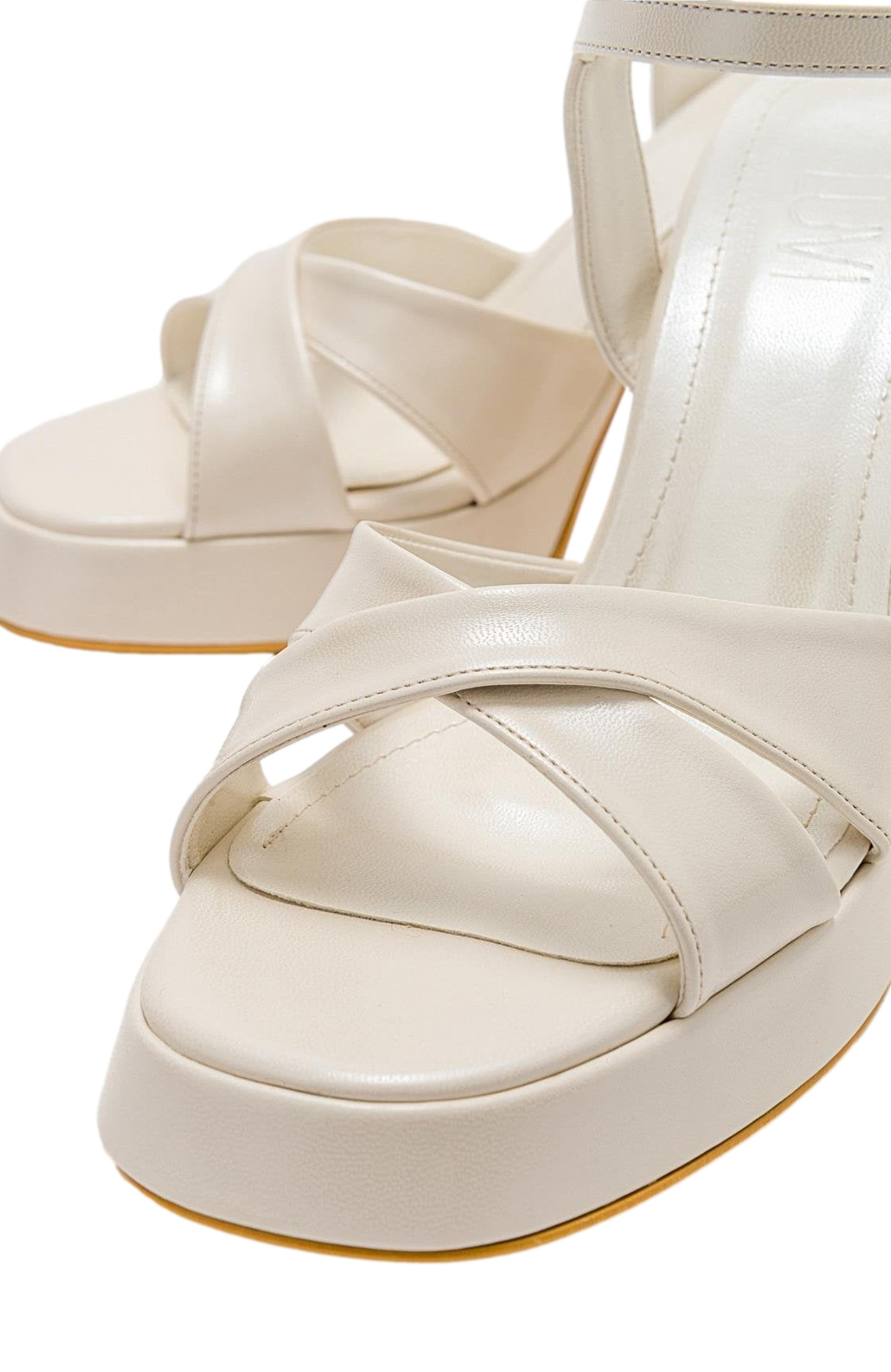 Forever & Always Shoes Yvonne Platform Sandals, Alternate, color, Ivory Faux Leather