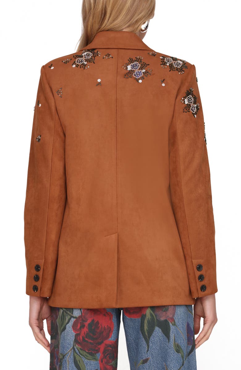 Avec Les Filles Beaded Double Breasted Jacket, Alternate, color, Brown