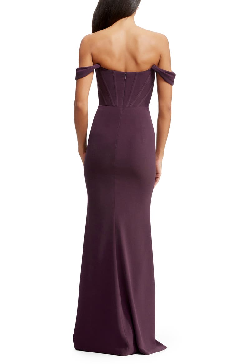 Melania Off the Shoulder Gown, Alternate, color, MIDNIGHT PLUM
