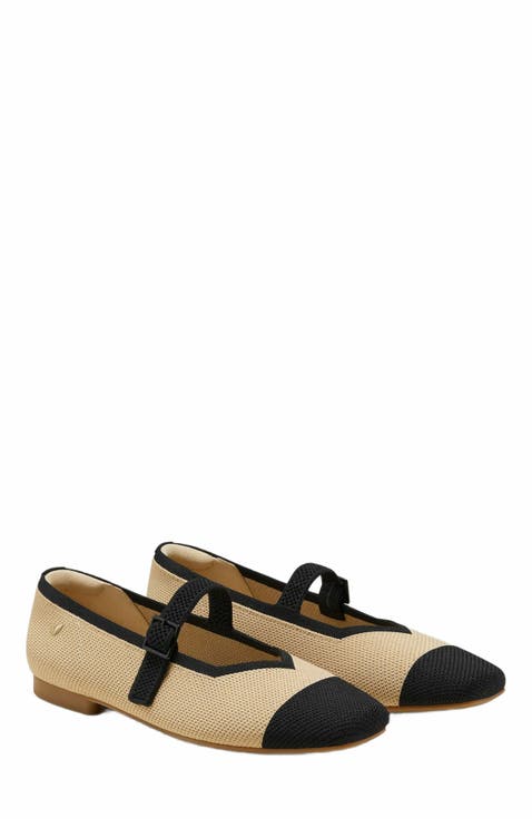 Margot Mary-Jane Square-Toe Ballet Flats