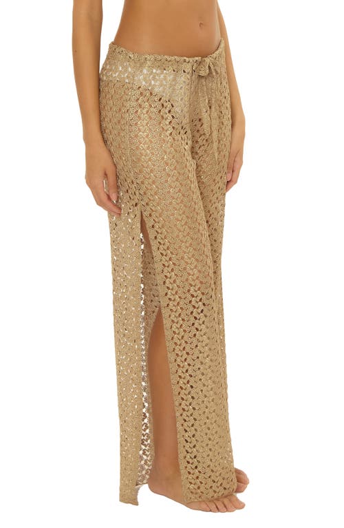Becca Paradise Open Knit Cover-up Pants In Antique Go