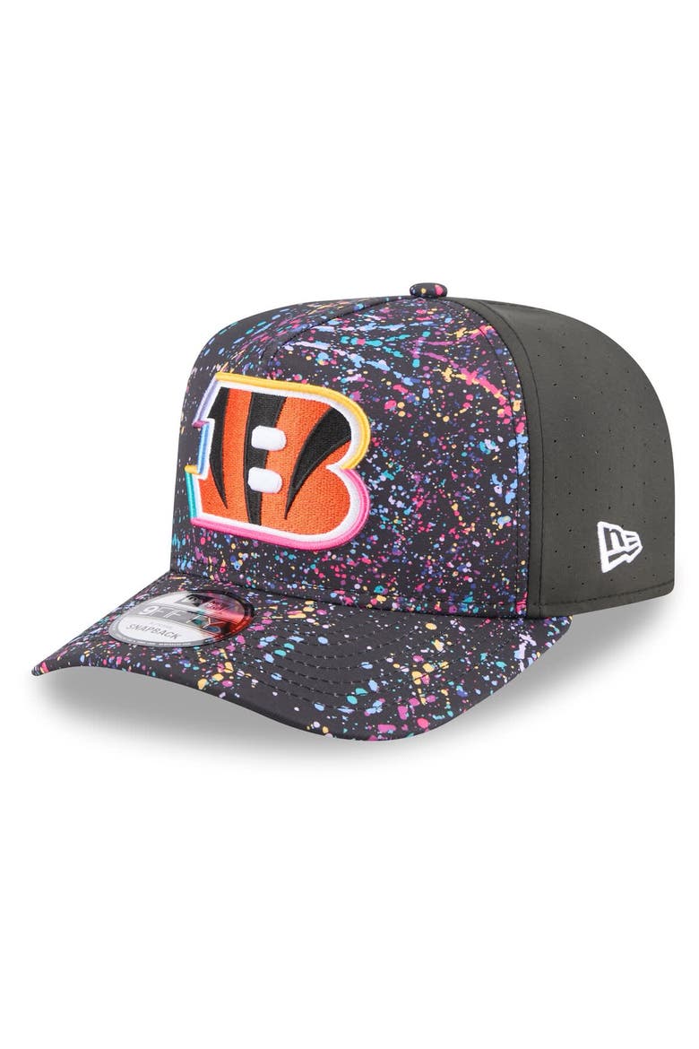 Men's New Era  Black Cincinnati Bengals 2025 NFL Crucial Catch A-Frame 9FIFTY Snapback Hat, Alternate, color, Black