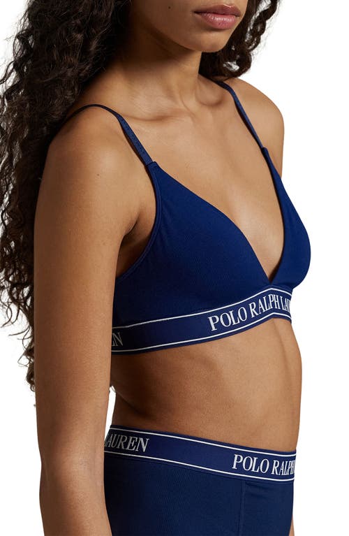 Polo Ralph Lauren Logo Band Triangle Bralette In Blue