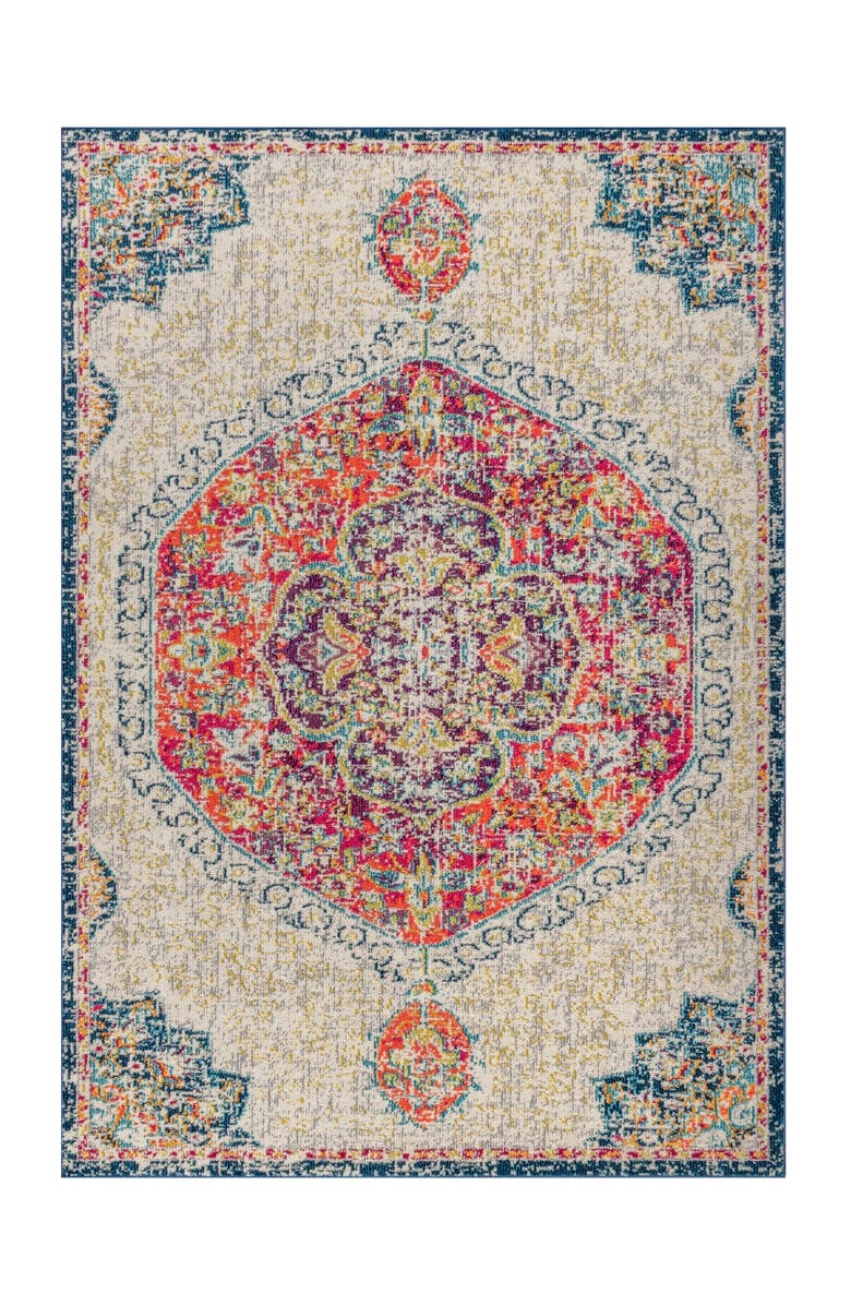JONATHAN Y Bohemian FLAIR Boho Vintage Medallion Area Rug, Alternate, color, Cream/Orange