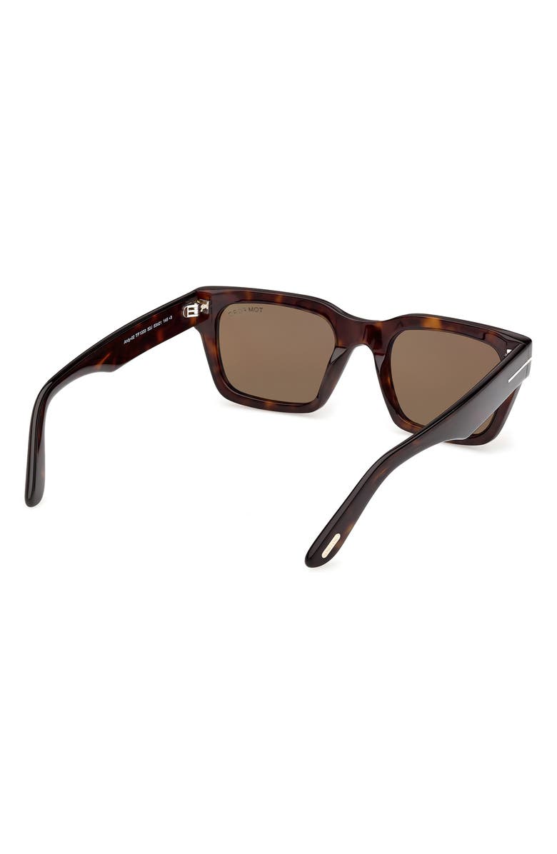 TOM FORD 55mm Square Sunglasses, Alternate, color, Dark Havana / Roviex