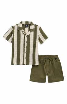 Volcom Kids' Short Sleeve Camp Shirt & Shorts Set