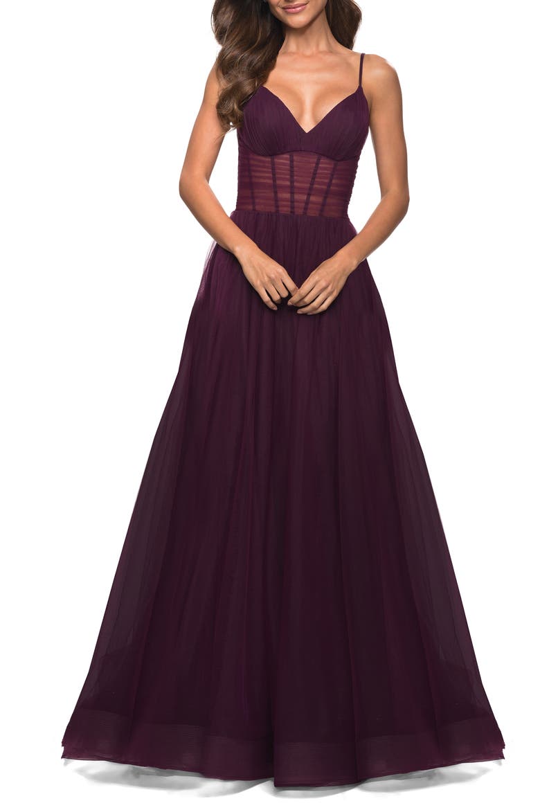 Tulle Ballgown, Alternate, color, DARK BERRY