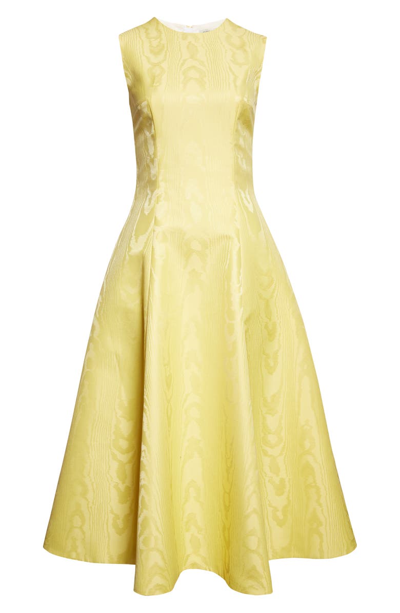 Emilia Wickstead Mara Mikado Midi Dress, Alternate, color, Lemon