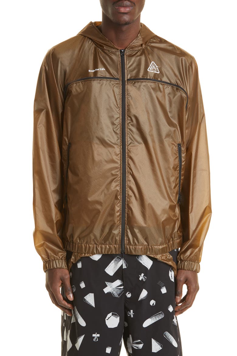 Nylon Ripstop Hooded Jacket, Main, color, KHAKI BROWN