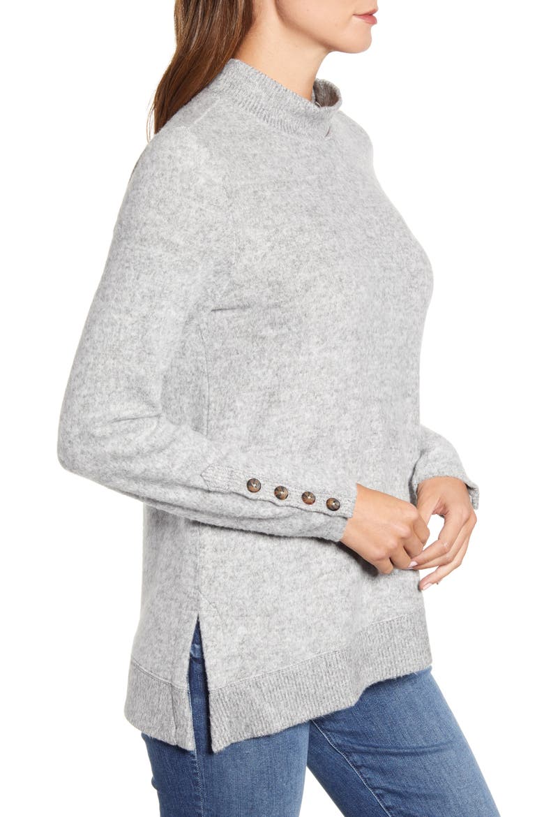 Mock Neck Sweater (Nordstrom Exclusive), Alternate, color, HEATHER GREY