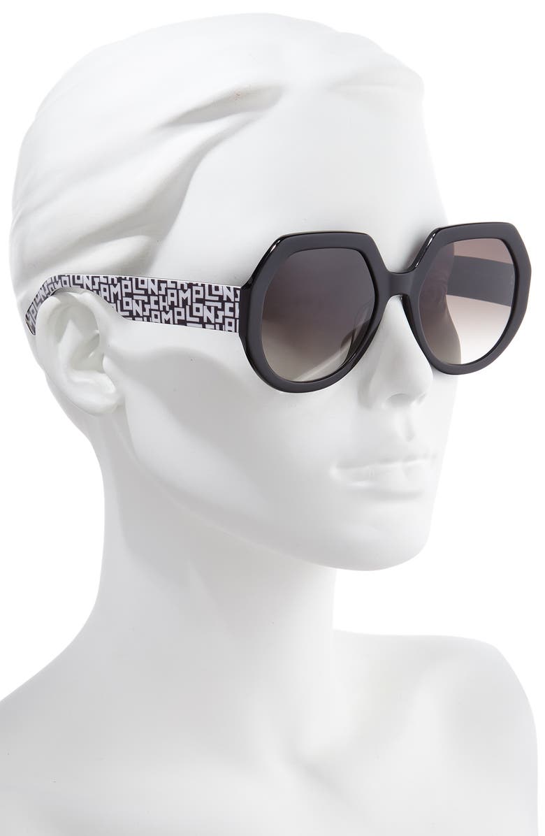 Longchamp 55mm Gradient Geometric Sunglasses, Alternate, color, 