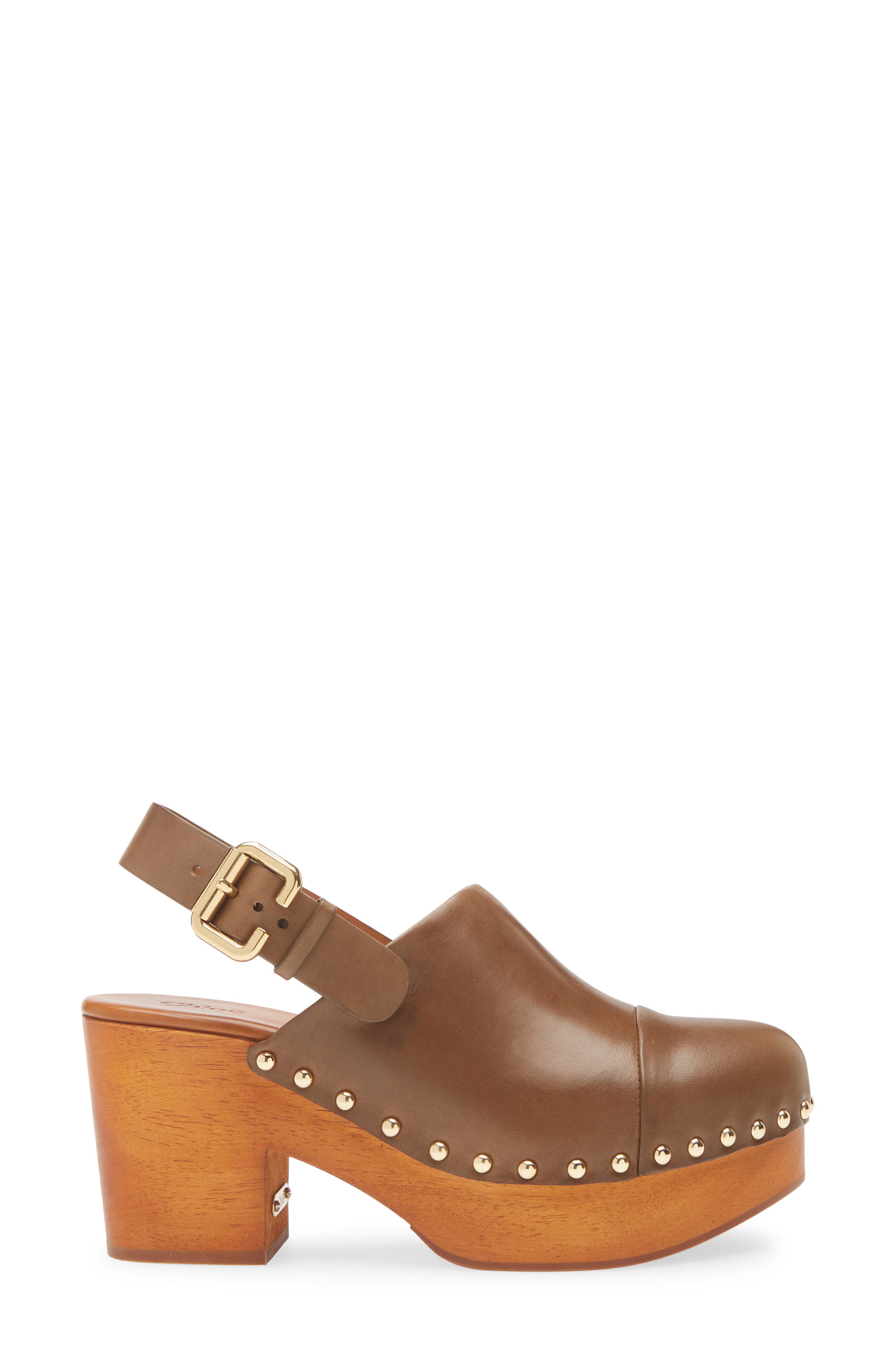 Chloé Jeannette Platform Clog, Alternate, color, Olive