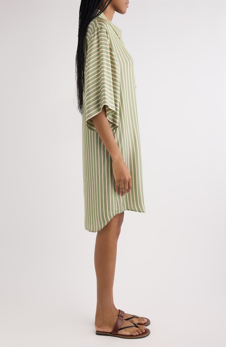 Dries Van Noten Drea Stripe Satin Shirtdress, Alternate, color, 