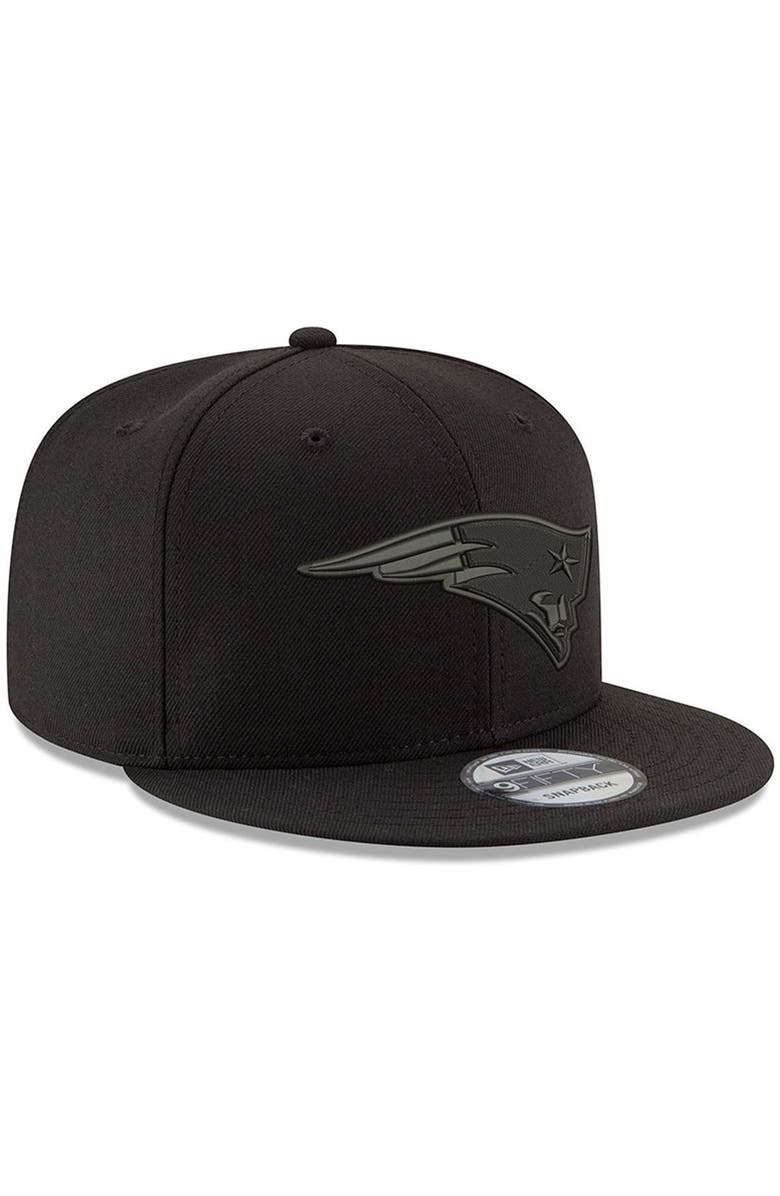 New Era Men's New Era Black New England Patriots Black On Black 9FIFTY Adjustable Hat, Alternate, color, 