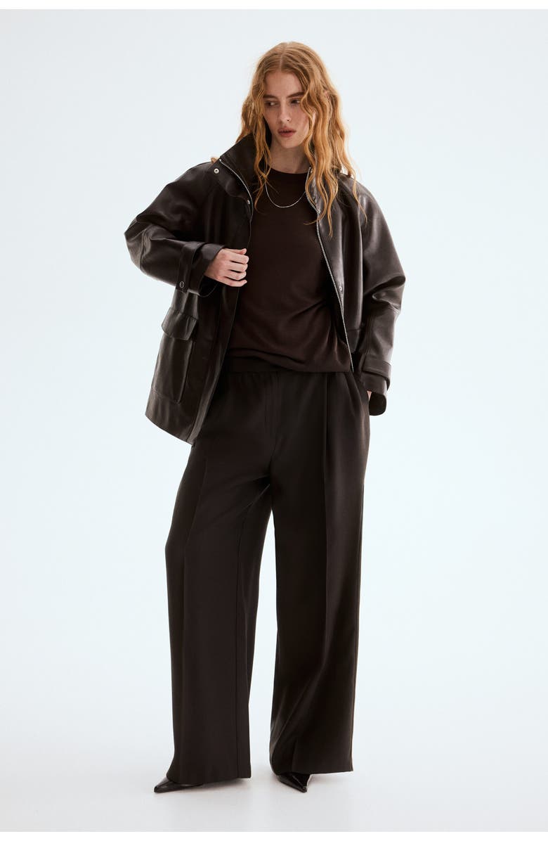 H&M Tailored Trousers, Main, color, Dark Brown