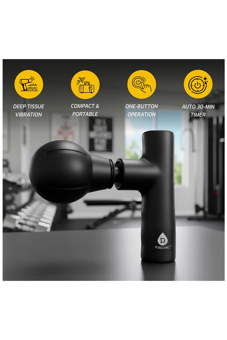 Portable Mini Massage Gun, Alternate, color, BLACK