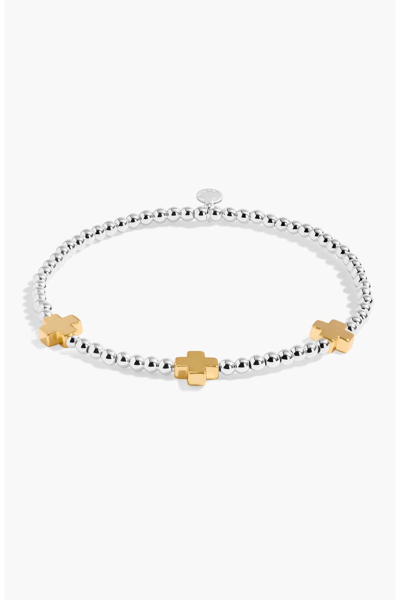 A Little 'Pray Believe Receive' Bracelet In Silver And Gold-Tone Plating, Alternate, color, Metallic Silver