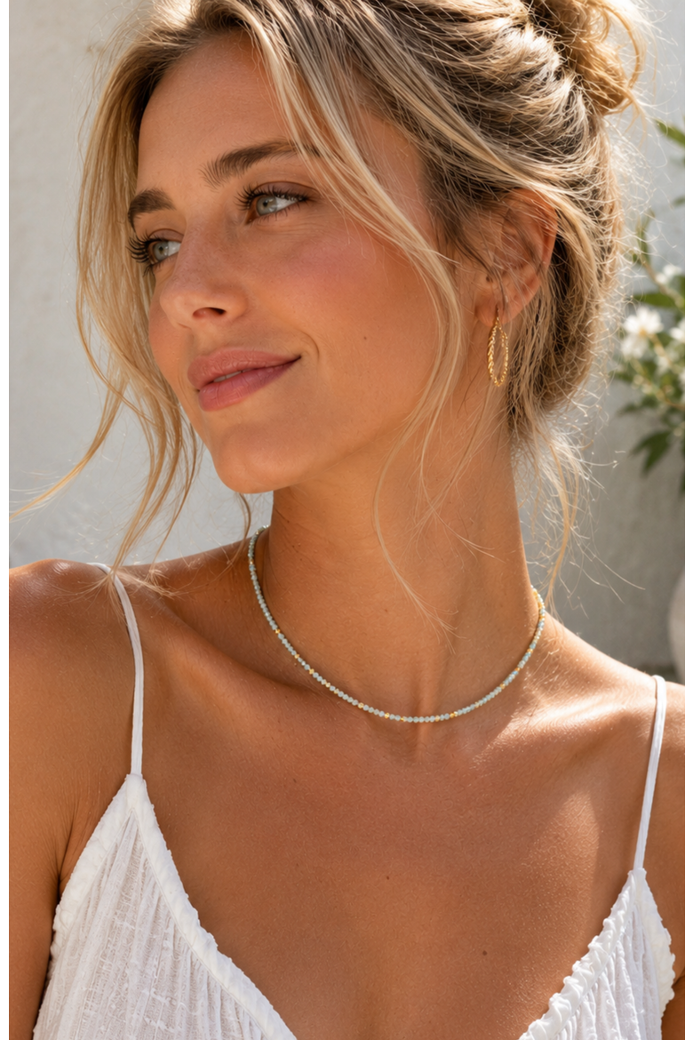 Sea Mist Beaded Necklace, Alternate, color, Pale Blue