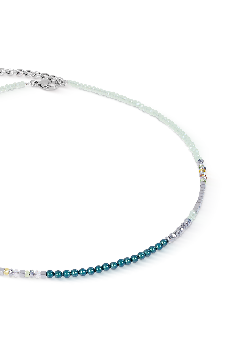 Necklace Fusion Offset Graphic grey-black, Alternate, color, Green Petrol