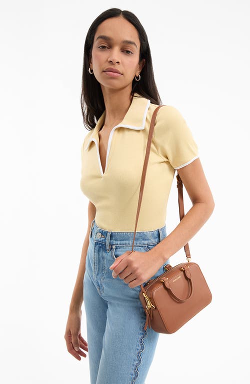 Veronica Beard Boxy Top Handle Leather Bag