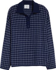 The Elder Statesman Dume Grid Cashmere Rugby Sweater