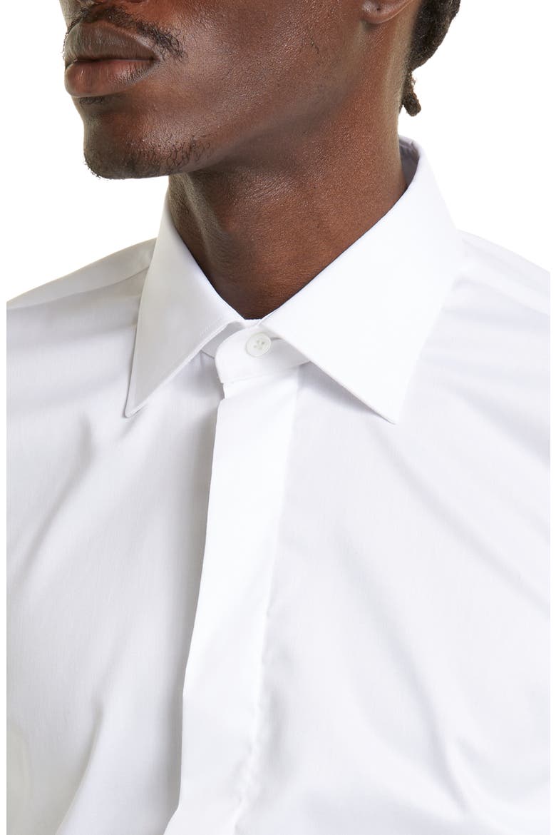 Cotton & Lyocell Dress Shirt, Alternate, color, WHITE