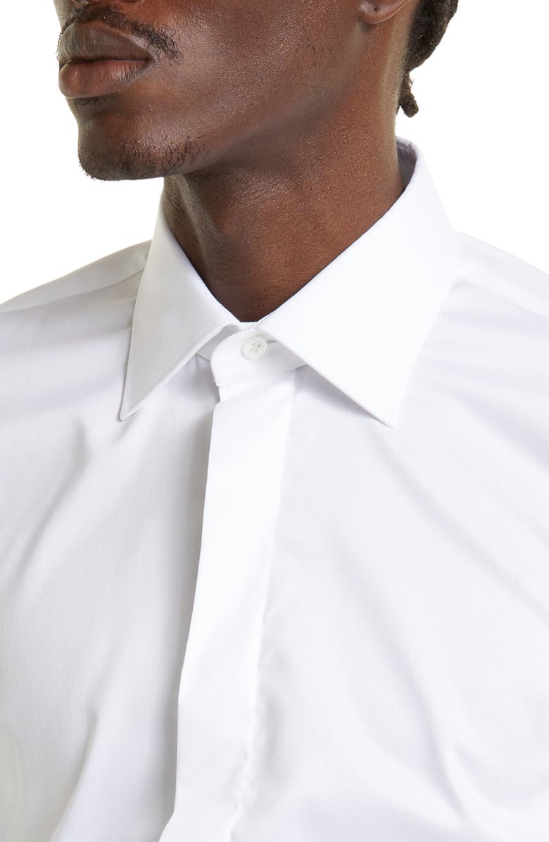 Thom Sweeney Cotton & Lyocell Dress Shirt, Alternate, color, White