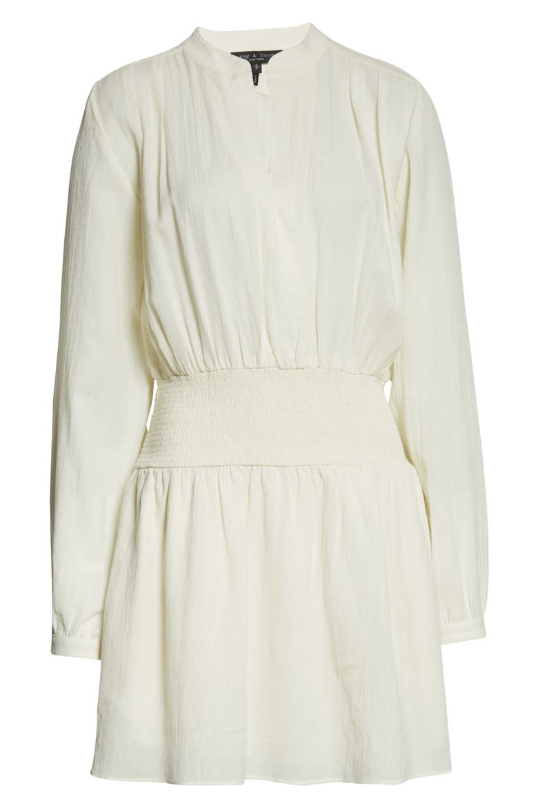 Calista Long Sleeve Cotton & Silk Minidress, Alternate, color, DOVE